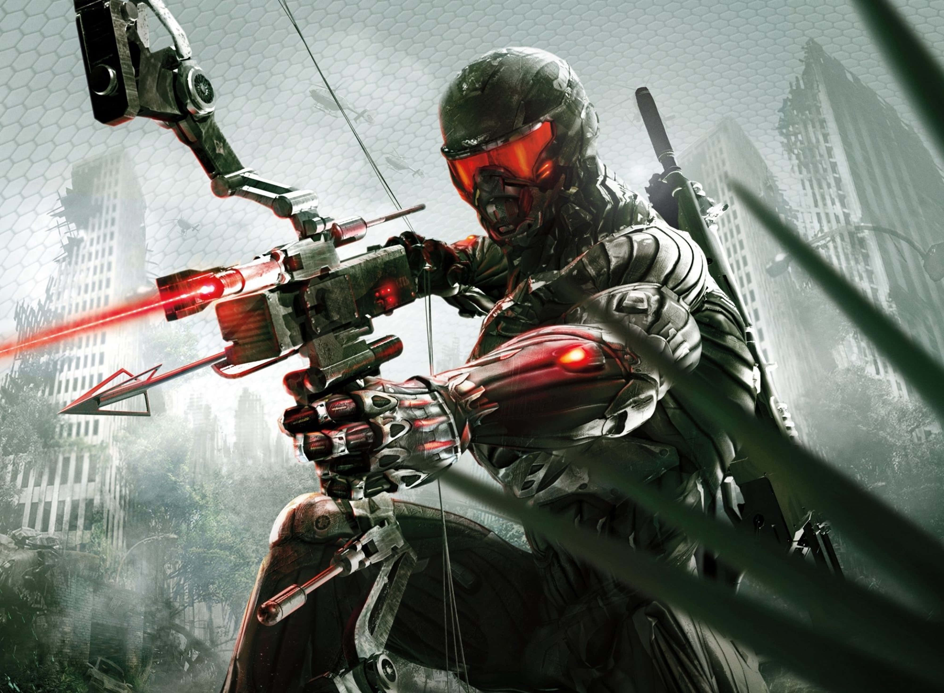 Crysis 4K, futuristic soldier, dark armor, 4K Desktop Wallpaper