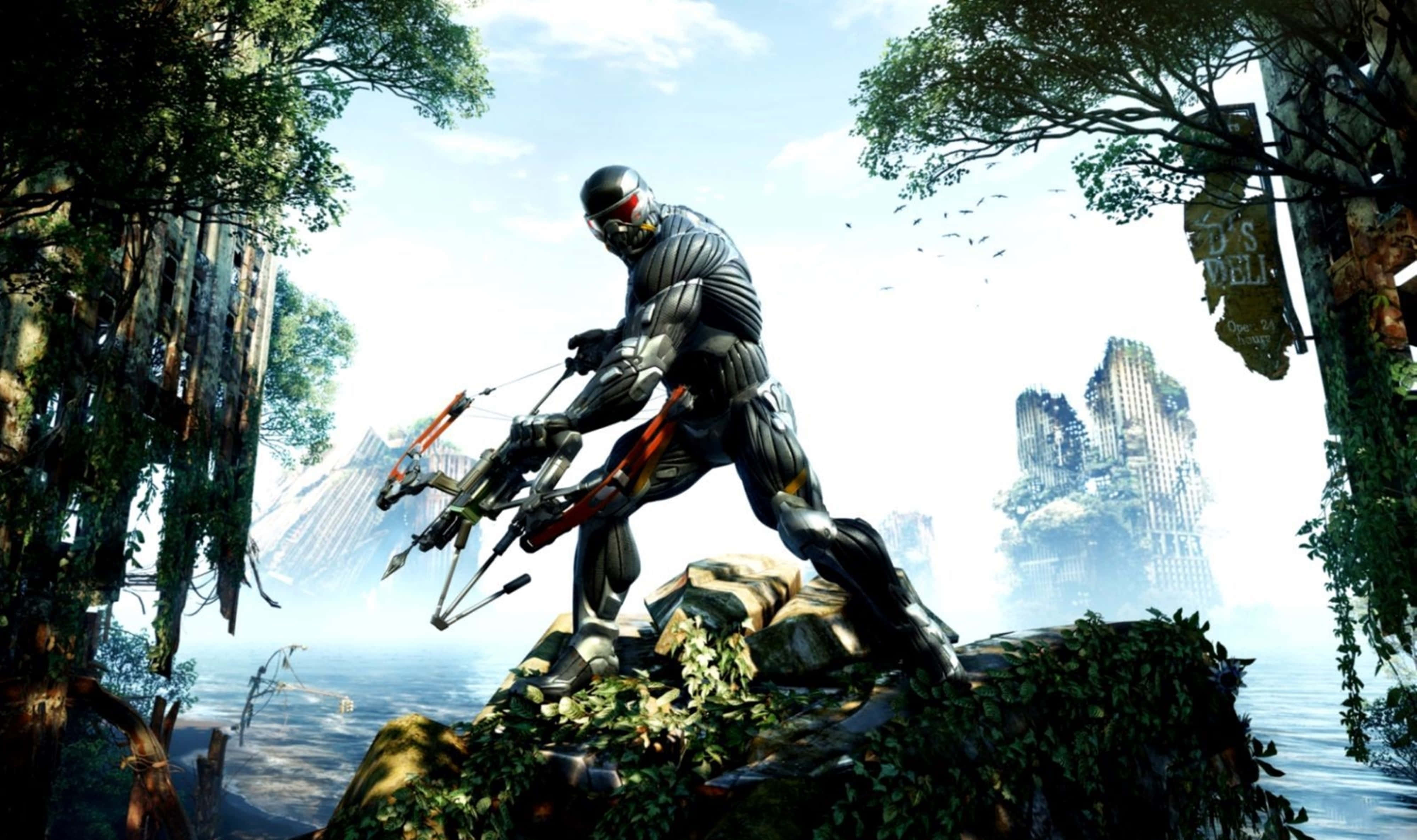 Crysis 4K, futuristic soldier, black armor, 4K Desktop Wallpaper