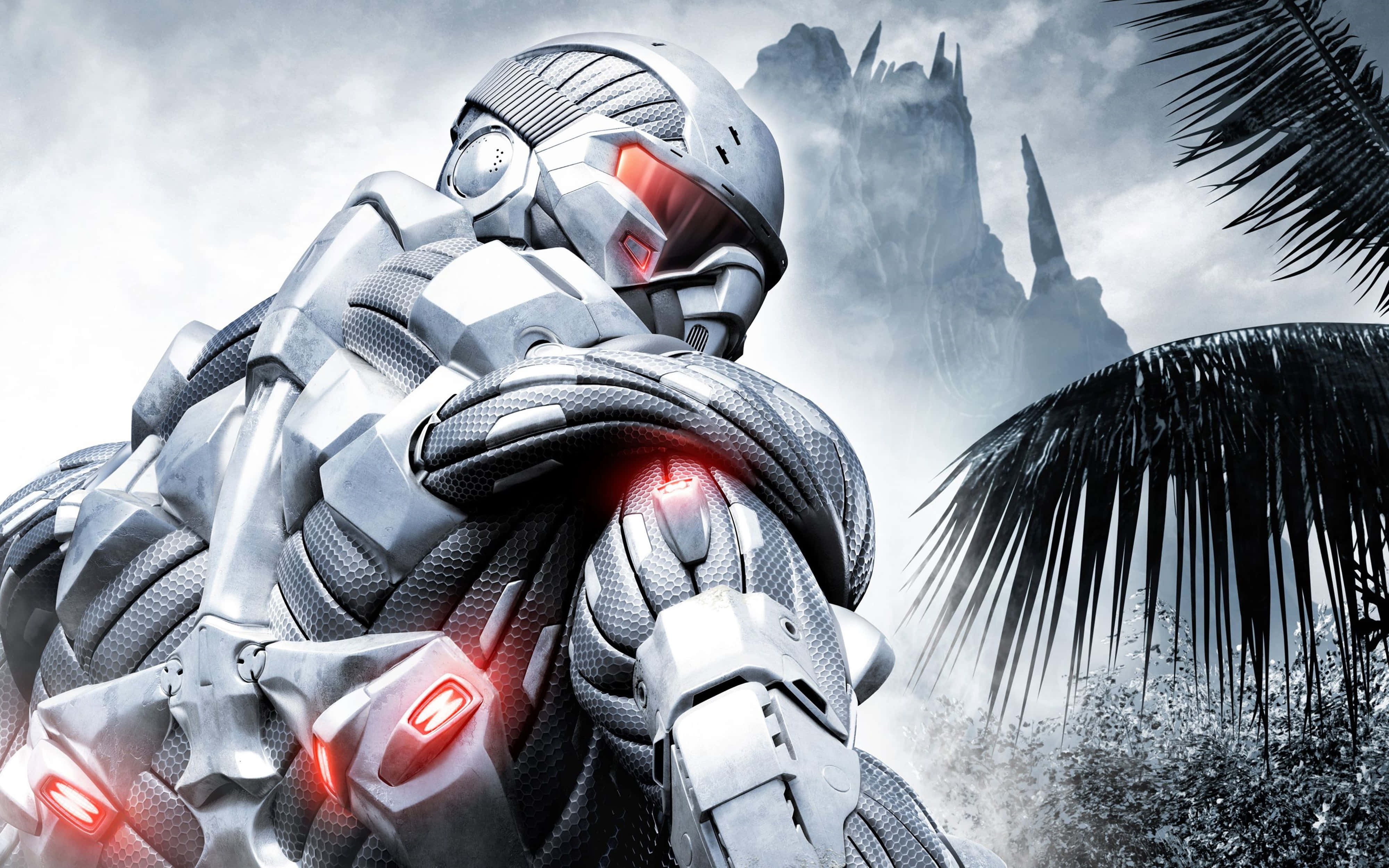 Crysis 4K, futuristic soldier, silver armor, 4K Desktop Wallpaper