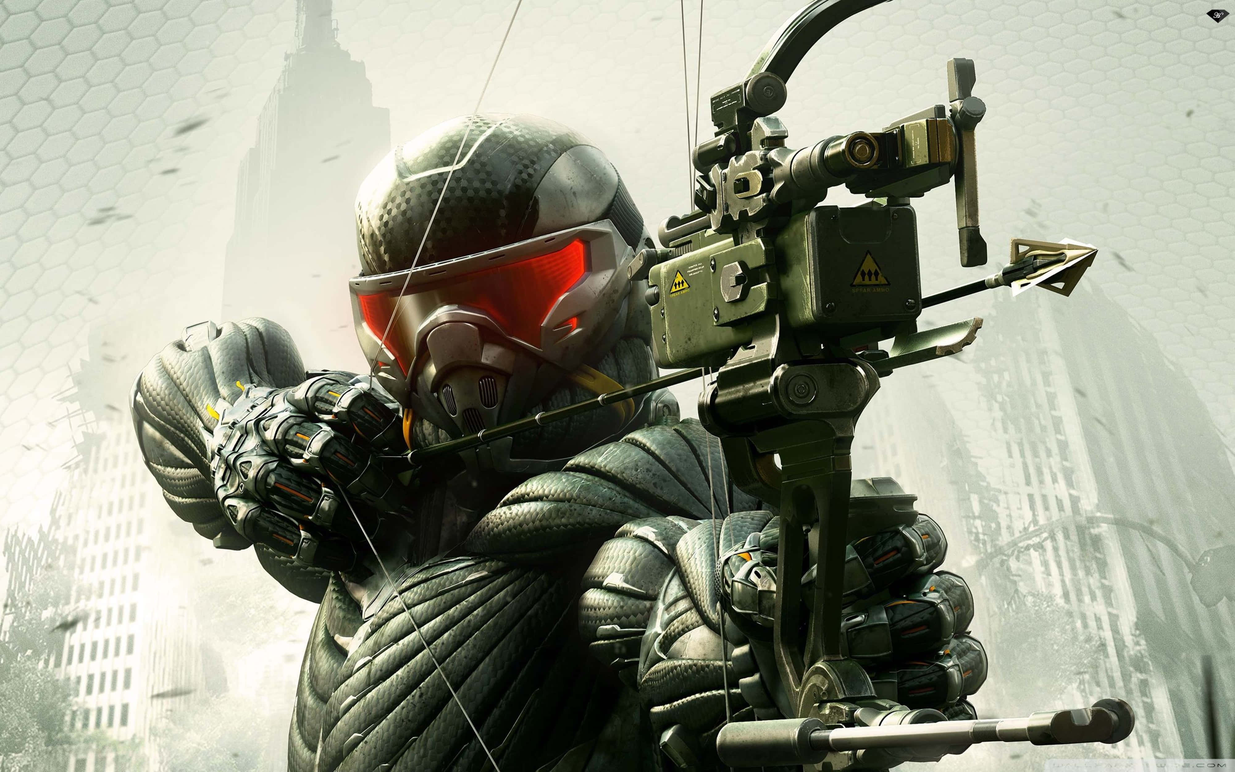 Crysis 4K, soldier Archer, high-tech bow, 4K Desktop Wallpaper