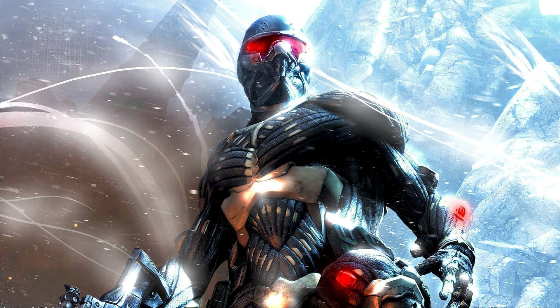 Crysis HD, futuristic soldier, dark armor, Full HD Desktop Wallpaper