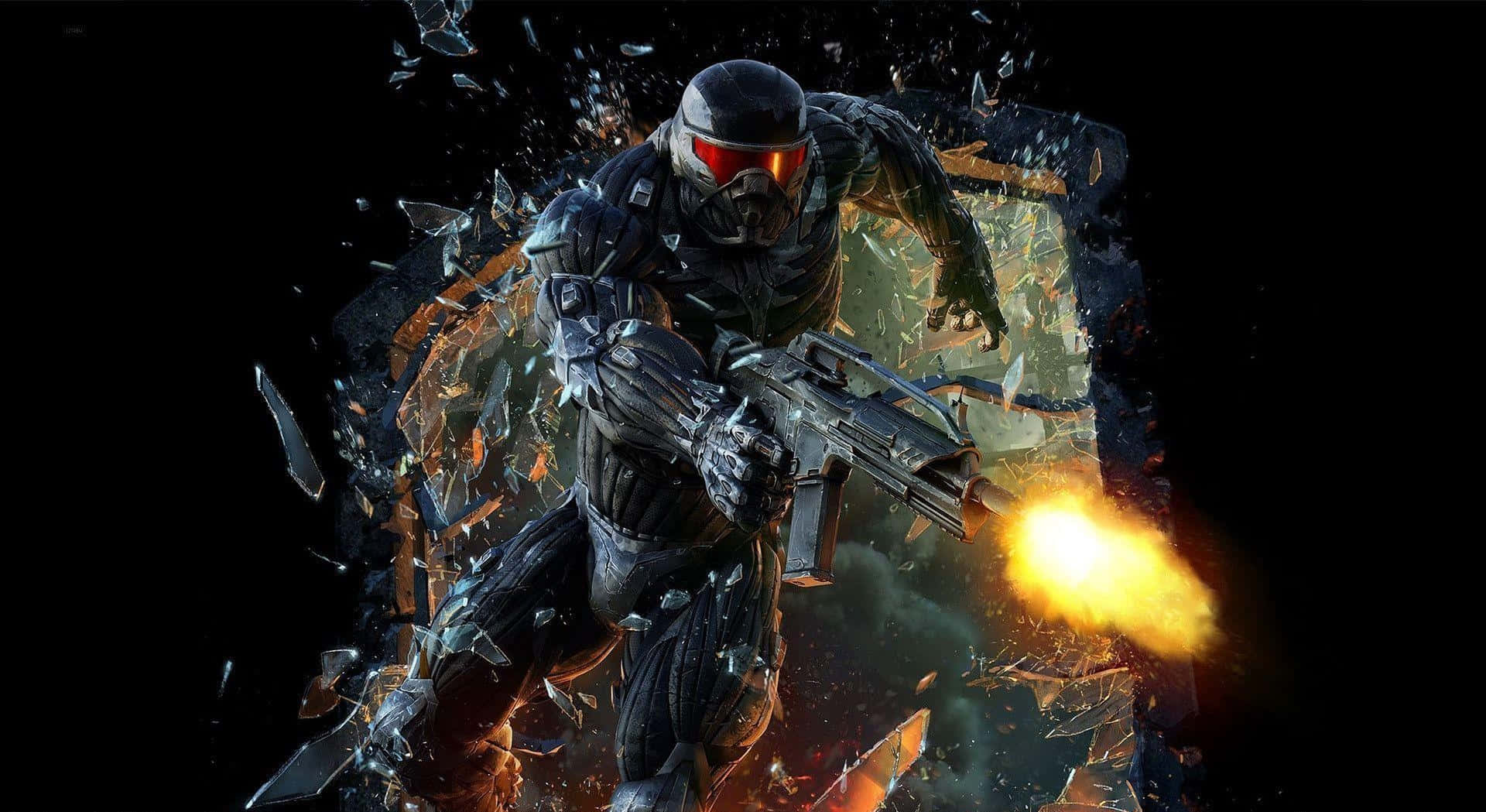 Crysis HD, futuristic soldier, dark armor, Full HD Desktop Wallpaper