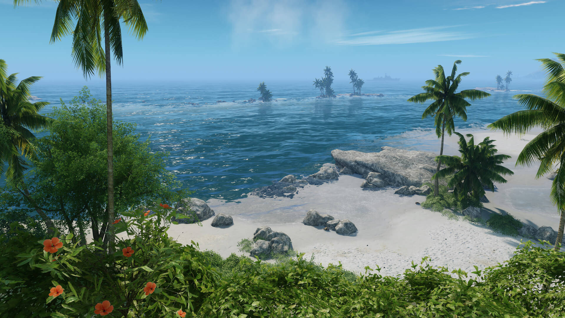 Crysis Remastered, beach, white sand beach, Full HD Desktop Wallpaper