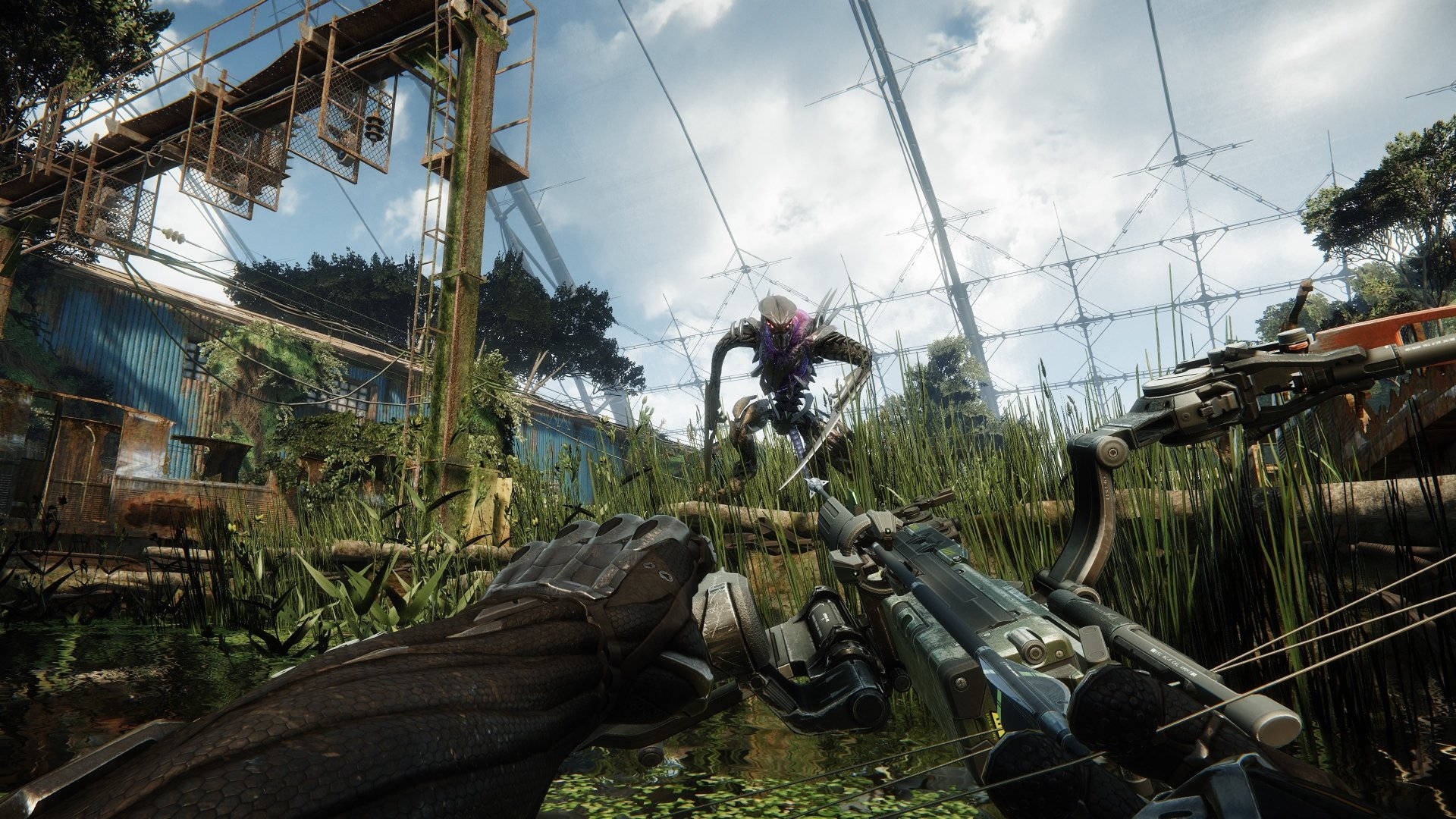 Crysis Remastered, bow, glowing alien creature, Full HD Desktop Wallpaper