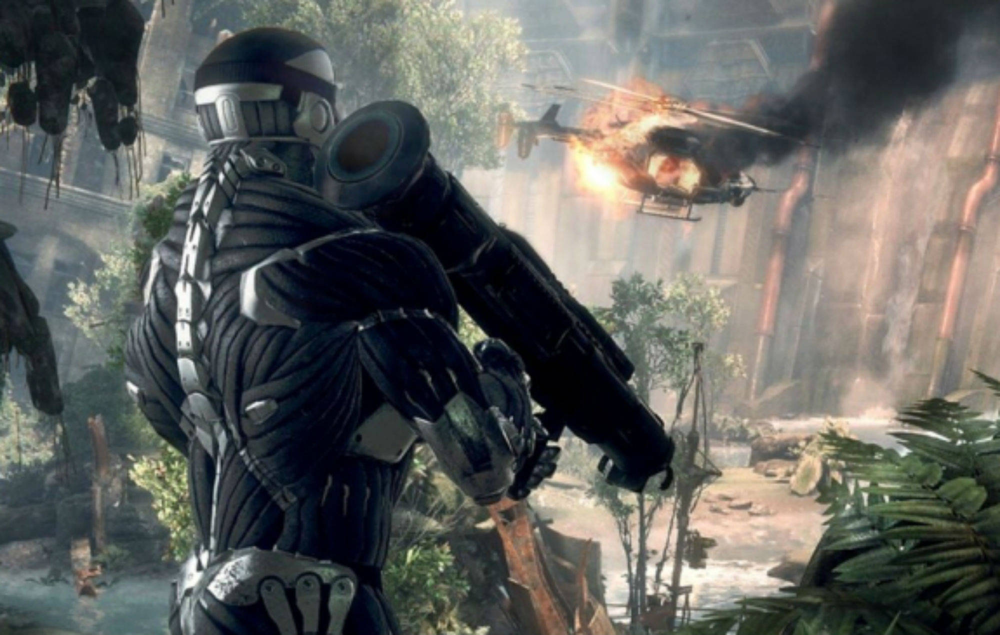 Crysis Remastered, helicopter, black armor, Full HD Desktop Wallpaper