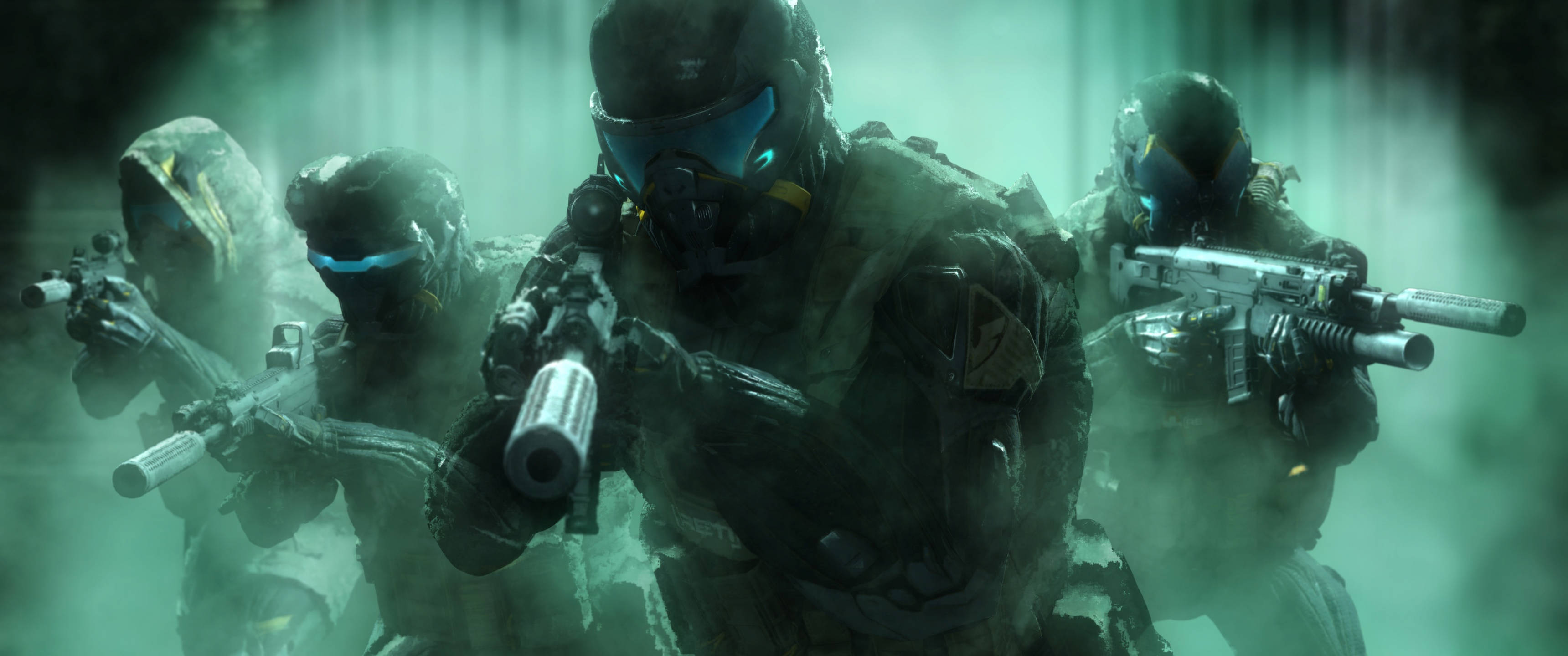 Crysis Remastered, tactical gear, foggy green haze, 2K Desktop Wallpaper