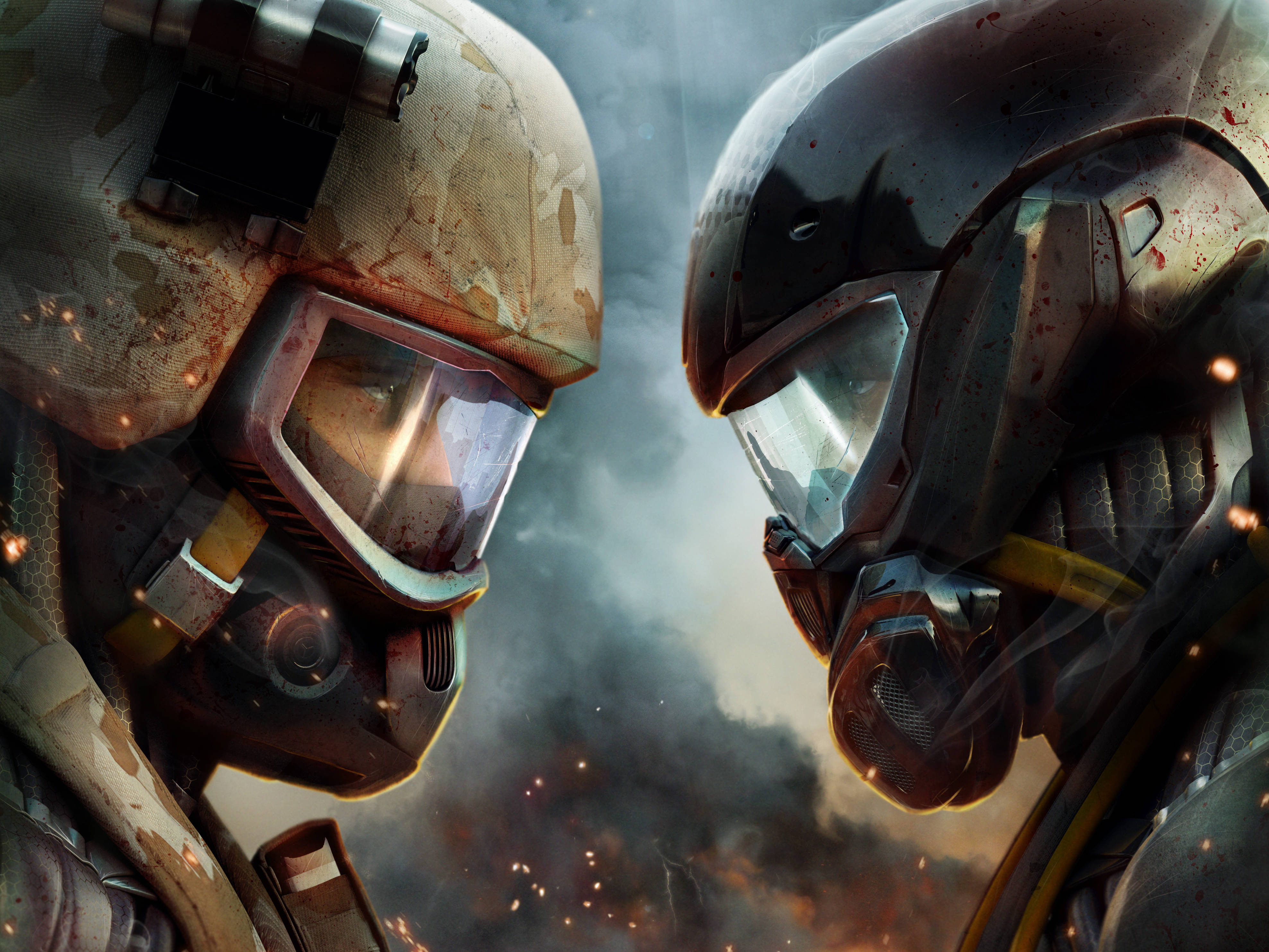 Crysis Warhead, armored soldiers, battle gear, 4K Desktop Wallpaper