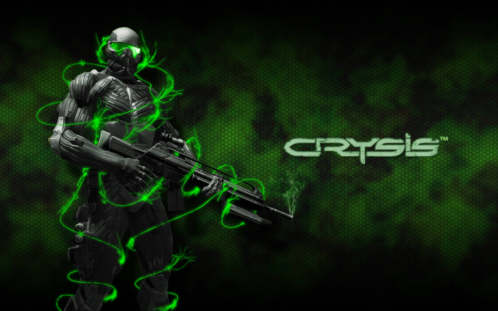 Crysis Warhead, green glow, futuristic armor, HD Desktop Wallpaper