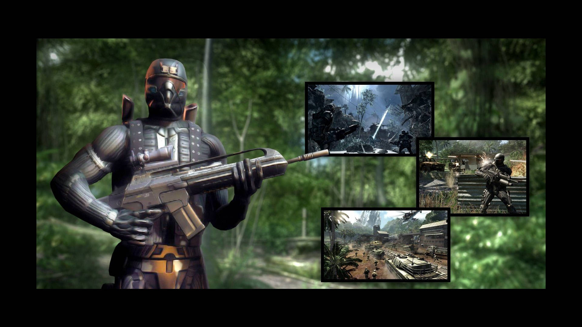 Crysis Warhead, jungle, gas mask, Full HD Desktop Wallpaper