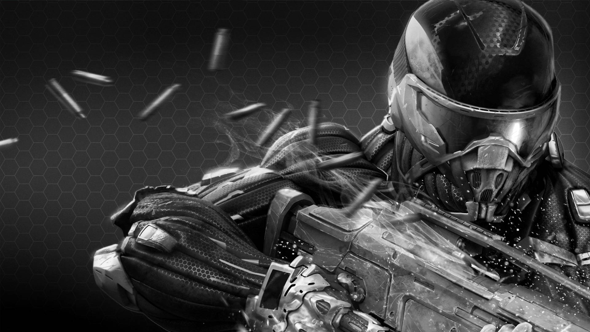 Crysis Warhead, futuristic soldier, armored gear, Full HD Desktop Wallpaper