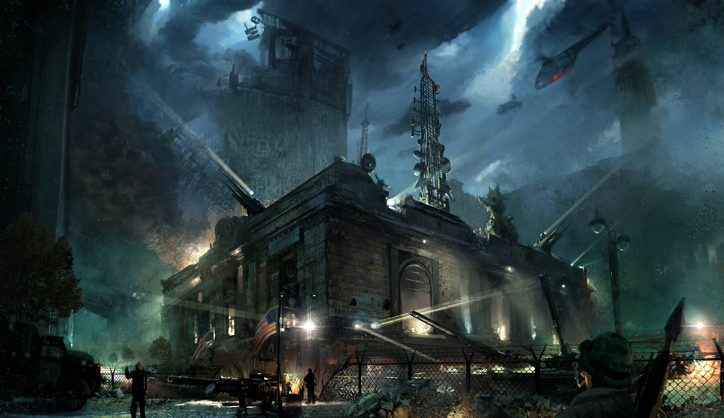 Crysis Warhead, old building, dystopian urban ruin, 2K Desktop Wallpaper