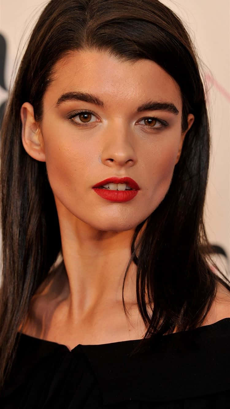Crystal Renn, black off-shoulder top, dark hair, HD Phone Wallpaper
