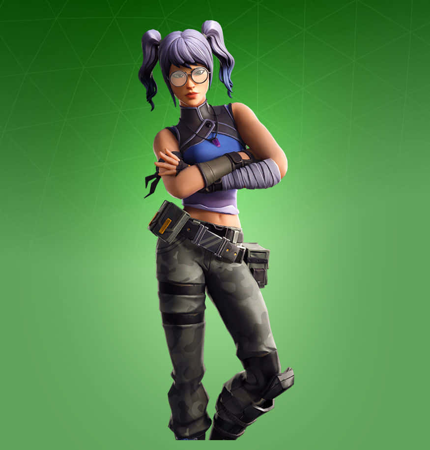 Crystal Skin Fortnite, Fortnite, purple pigtails, SD Phone Wallpaper