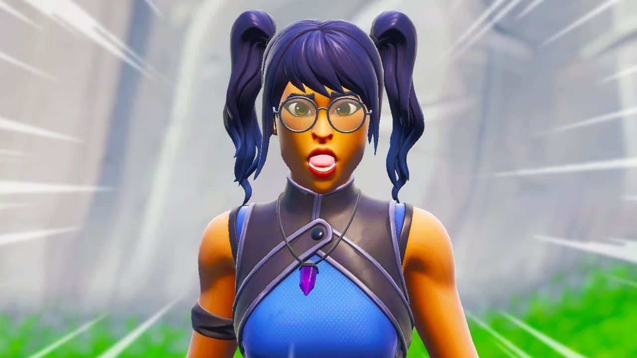 Crystal Skin Fortnite, Fortnite, purple pigtails, HD Desktop Wallpaper