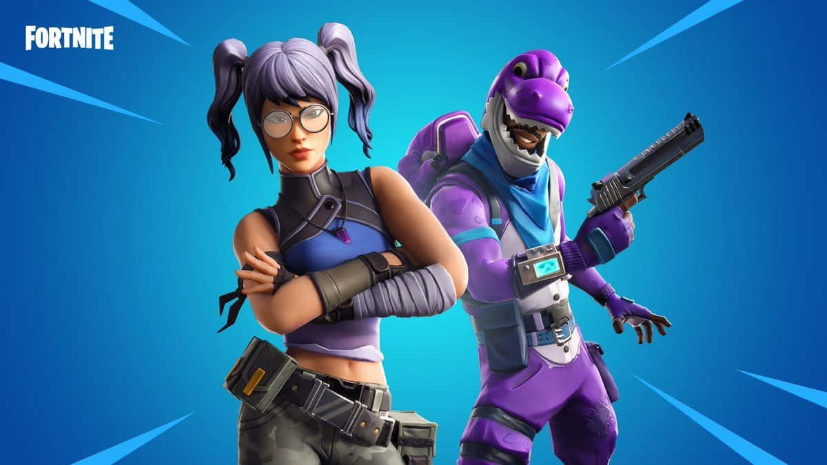 Crystal Skin Fortnite, Fortnite, purple pigtails, SD Desktop Wallpaper