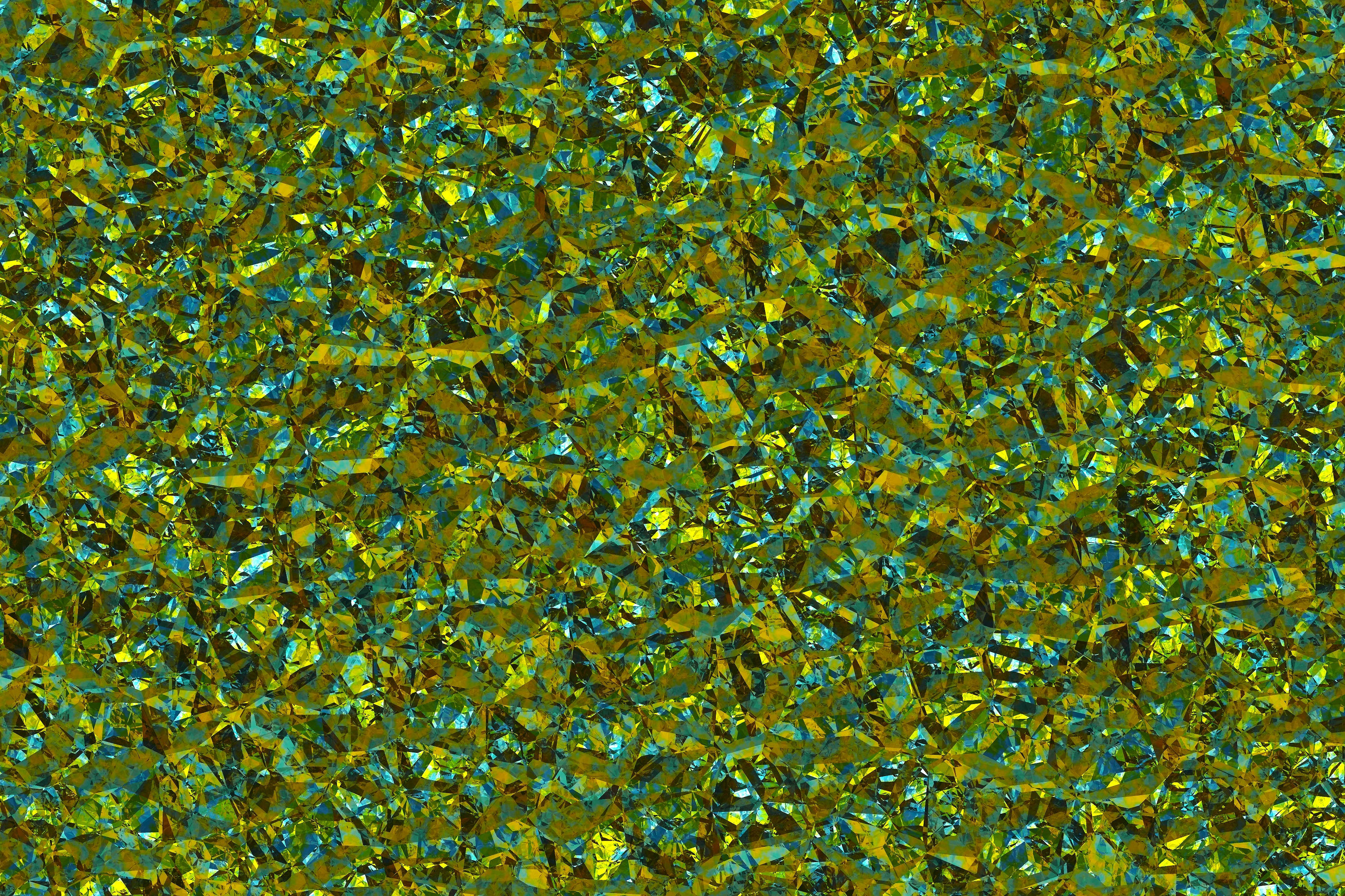 crystalline structure surface, fractured gold, teal foil, 2K Desktop Wallpaper