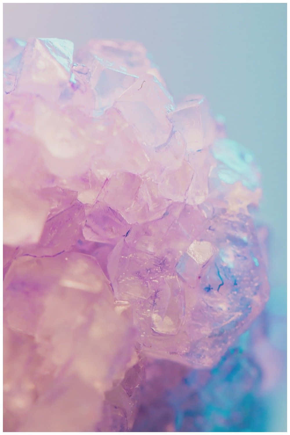 pink crystal, blue crystal, pastel lighting, HD Phone Wallpaper