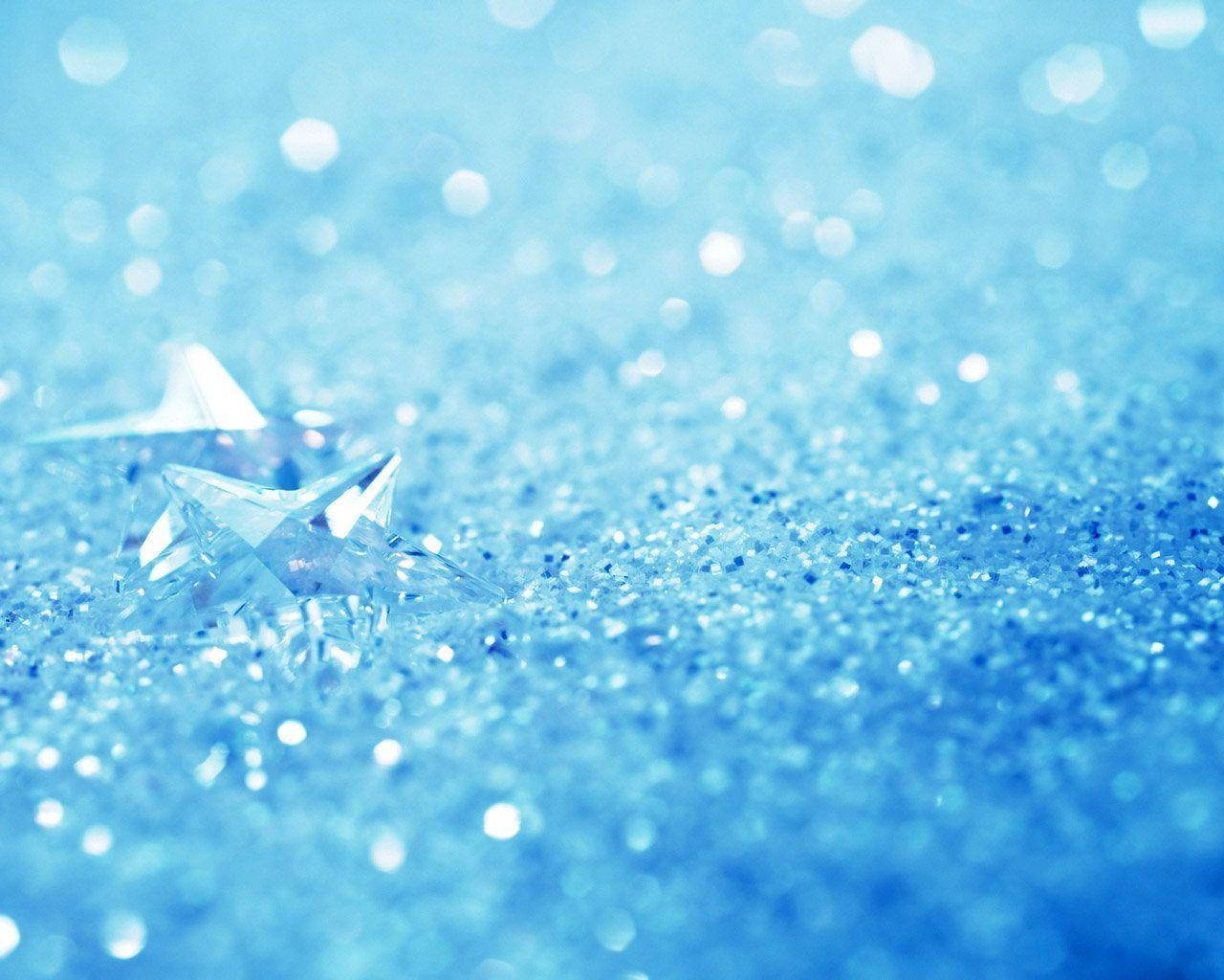 light blue crystal glitter, crystal star, shimmering blue glitter, HD Desktop Wallpaper