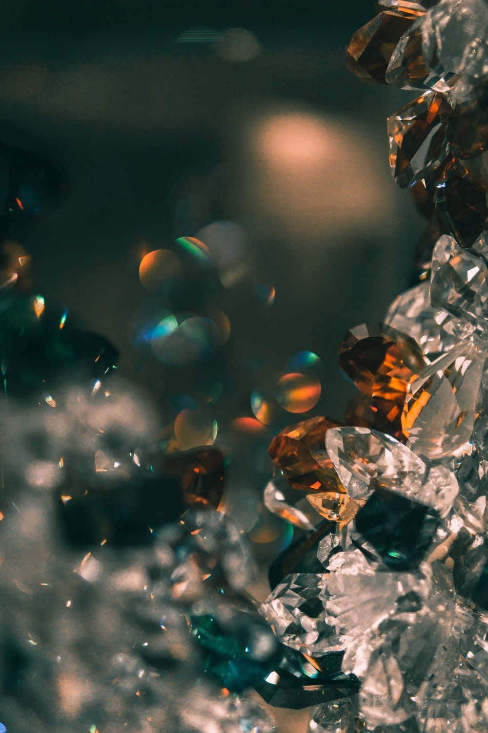 aesthetic crystal, sparkling faceted crystals, warm light, HD Phone Wallpaper