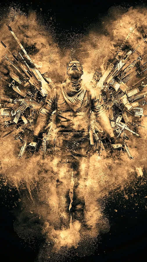 CS: GO Mobile, soldier, golden explosion, SD Phone Wallpaper
