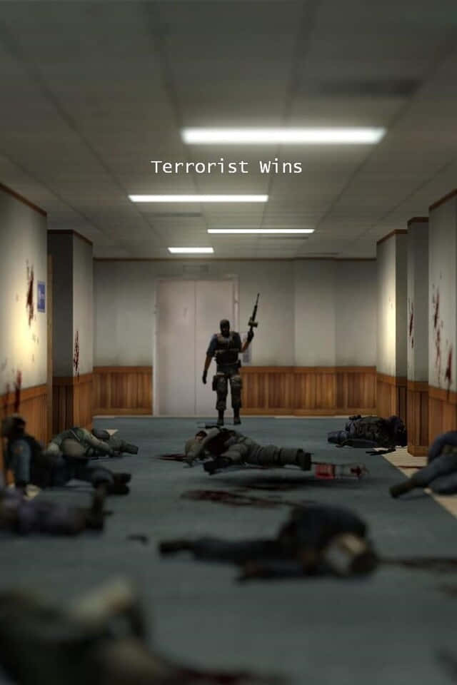 CS GO Mobile, Terrorist, bloodstained hallway, SD Phone Wallpaper