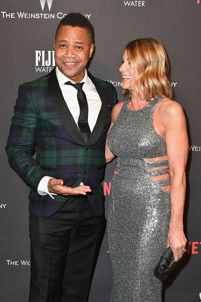 Cuba Gooding Jr, plaid tuxedo, silver cutout gown, SD Phone Wallpaper
