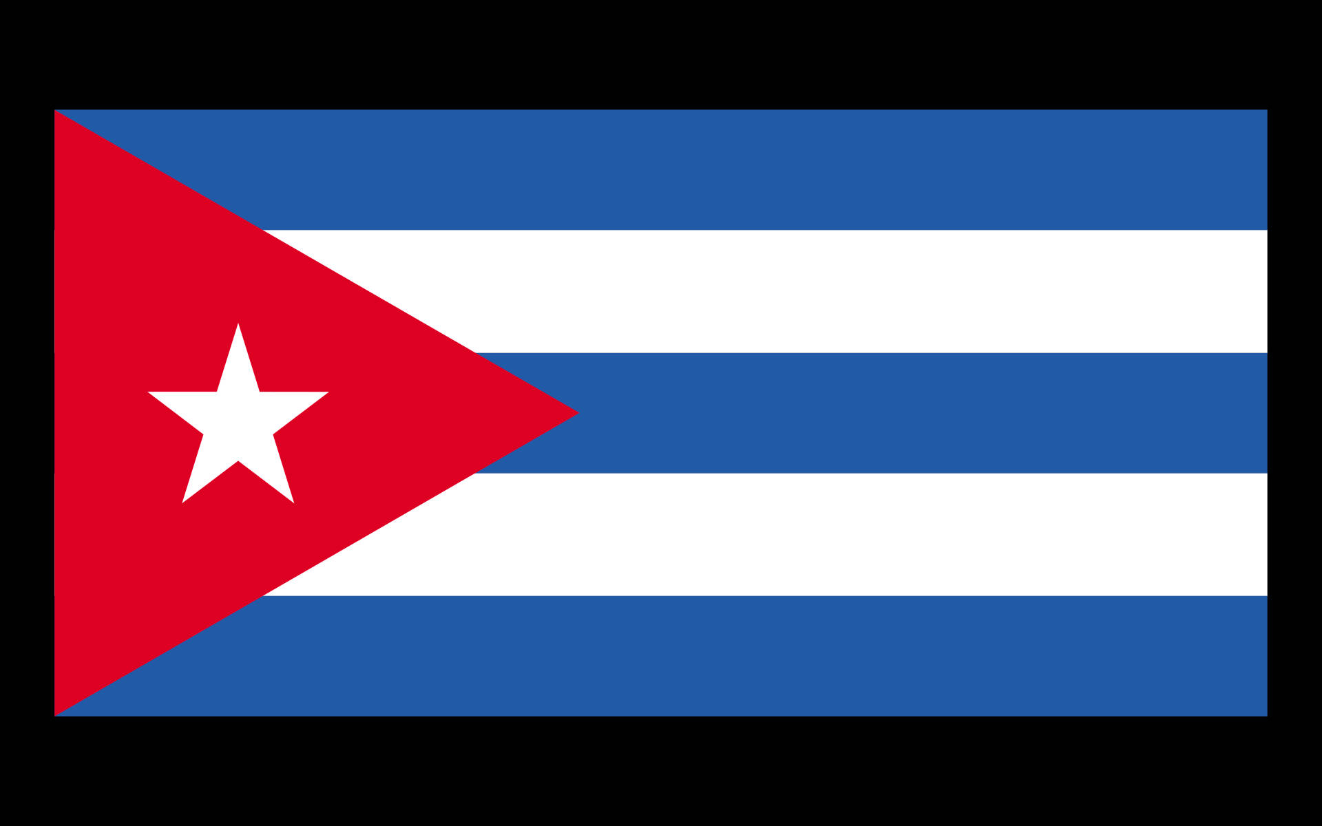 Cuban flag, red triangle, white star, Full HD Desktop Wallpaper