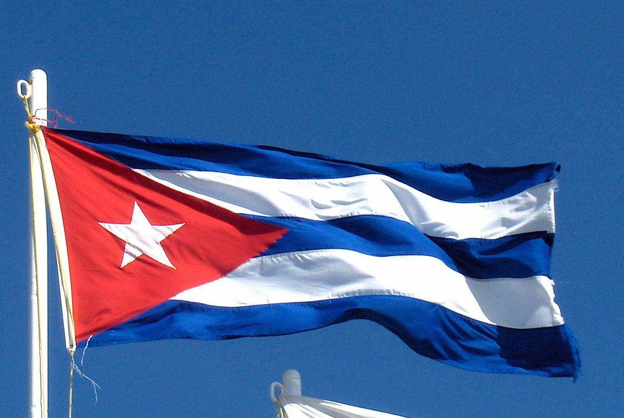 Cuban flag, red triangle, white star, SD Desktop Wallpaper