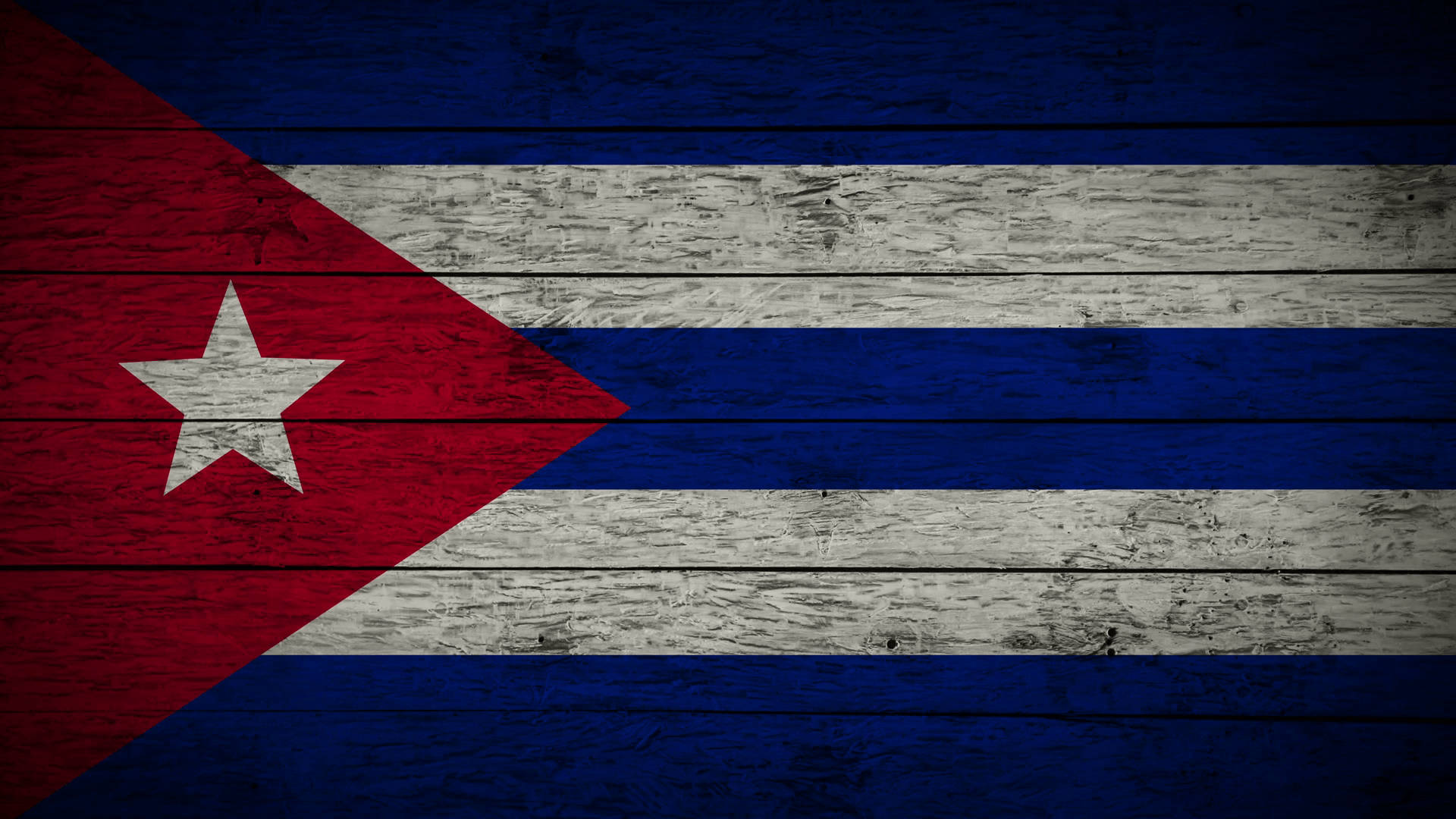 Cuban flag, wood surface texture, weathered wooden planks, Full HD Desktop Wallpaper