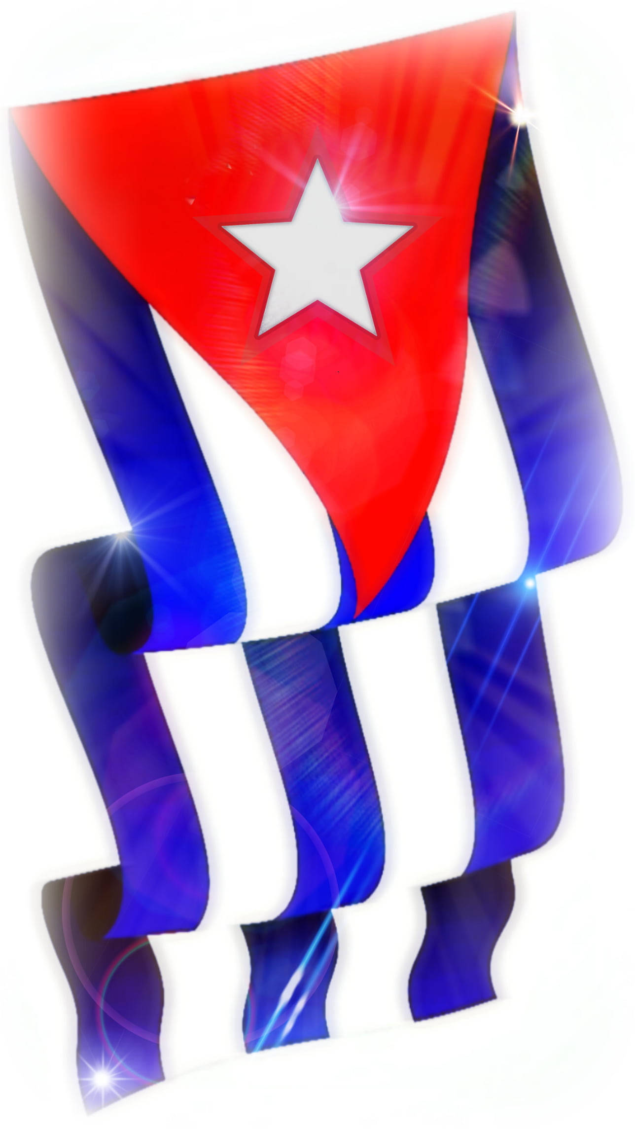 Cuban flag, red white and blue stripes, white star, Full HD Phone Wallpaper
