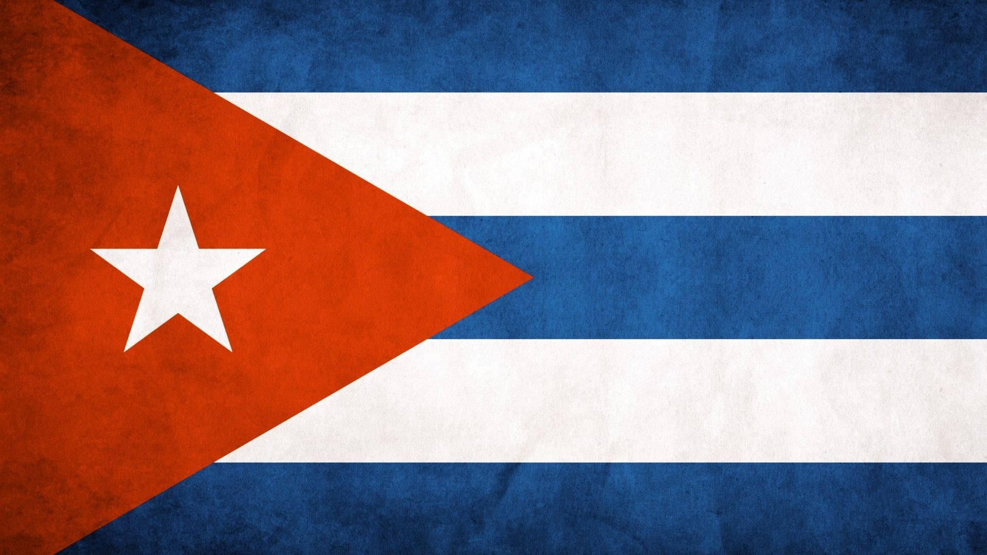 Cuban flag, red triangle, white star, Full HD Desktop Wallpaper