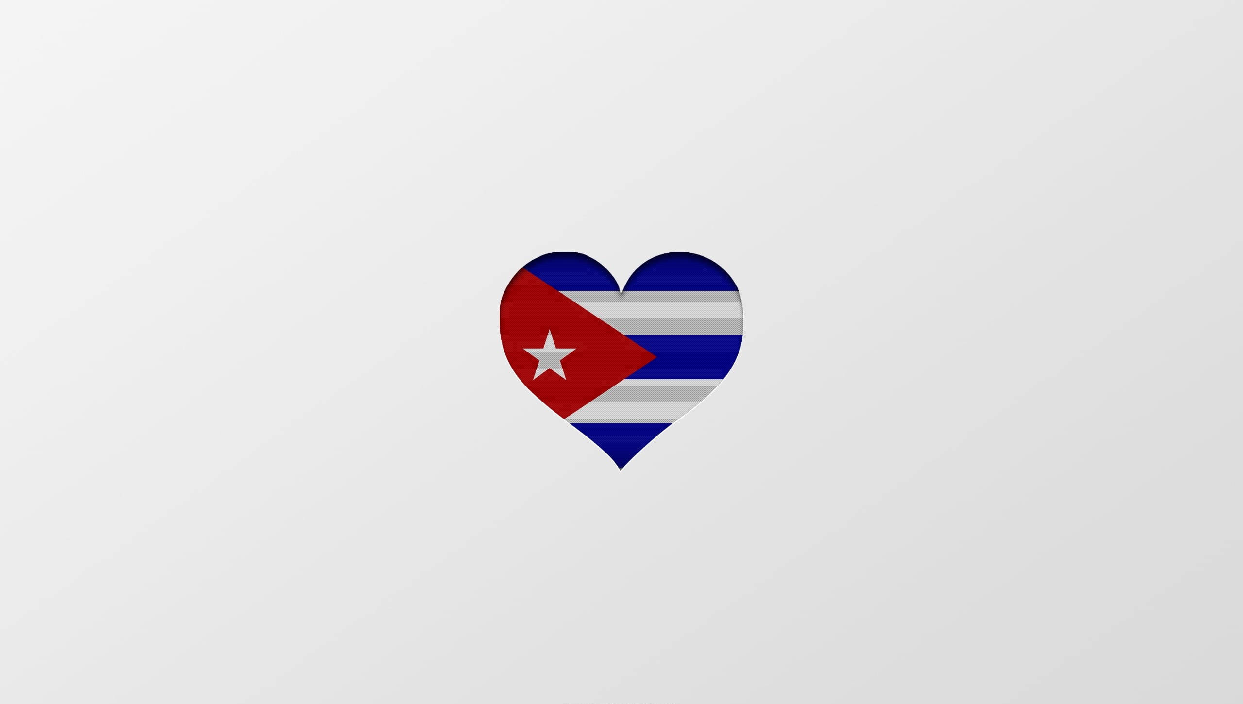 Cuban flag, heart, soft gradient background, 2K Desktop Wallpaper