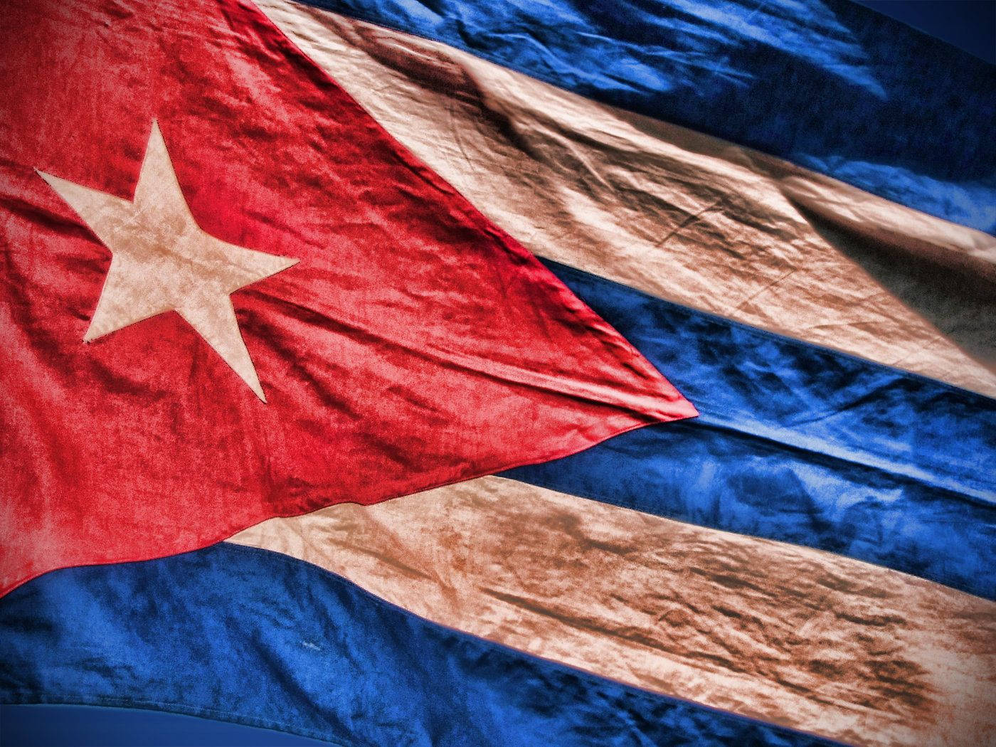 Cuban flag, red white and blue stripes, white star, HD Desktop Wallpaper