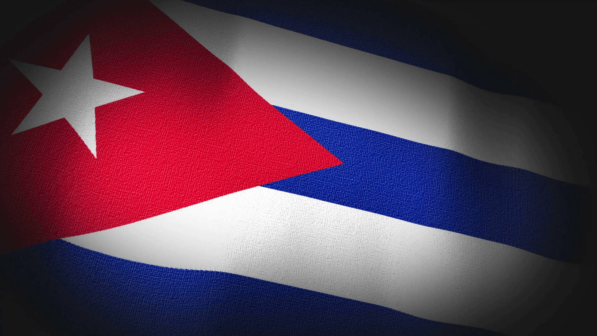 Cuban flag, red white and blue stripes, white star on red triangle, Full HD Desktop Wallpaper