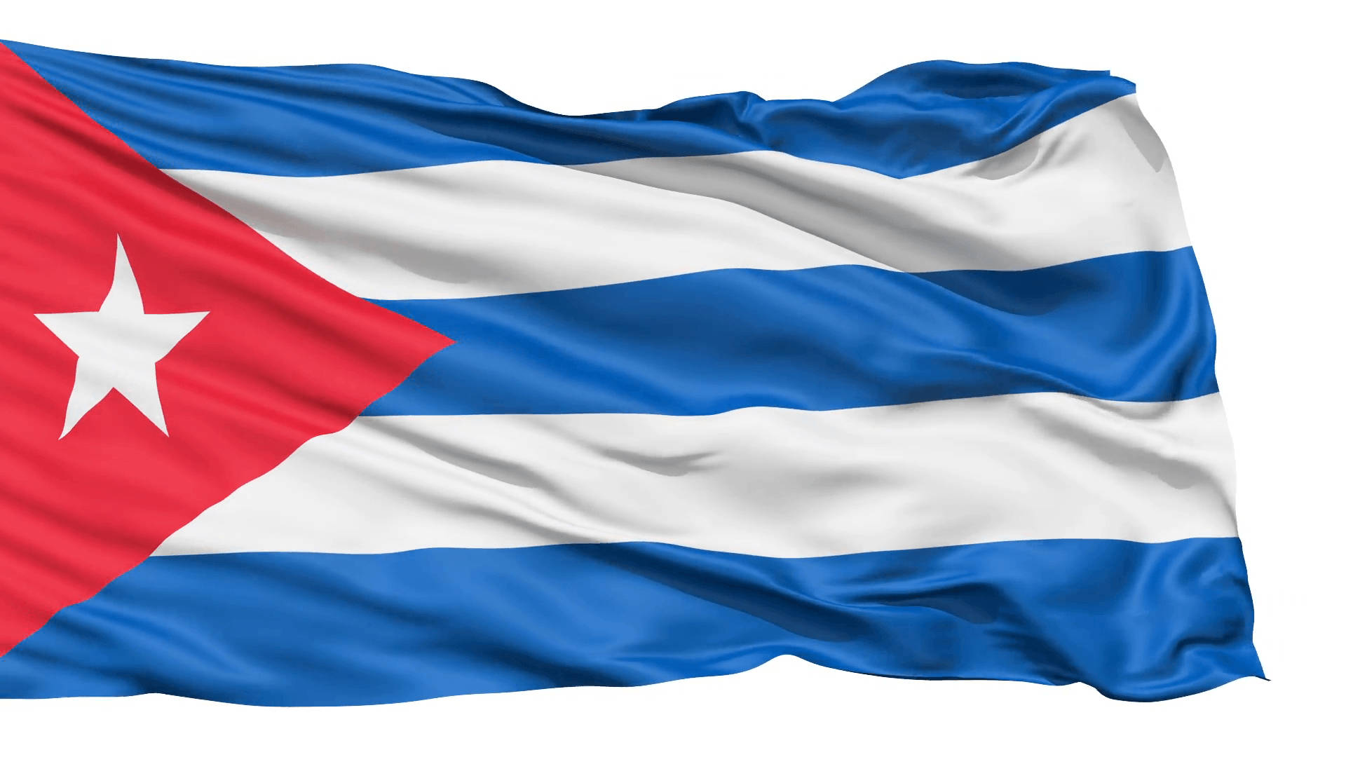 Cuban flag, red triangle, white star, Full HD Desktop Wallpaper
