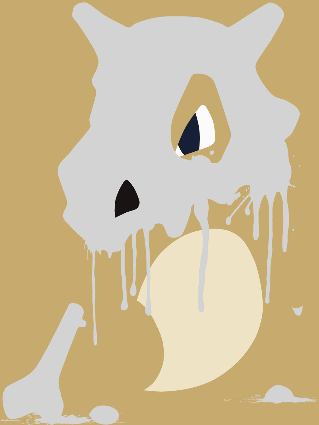Cubone, gray, melting, HD Phone Wallpaper