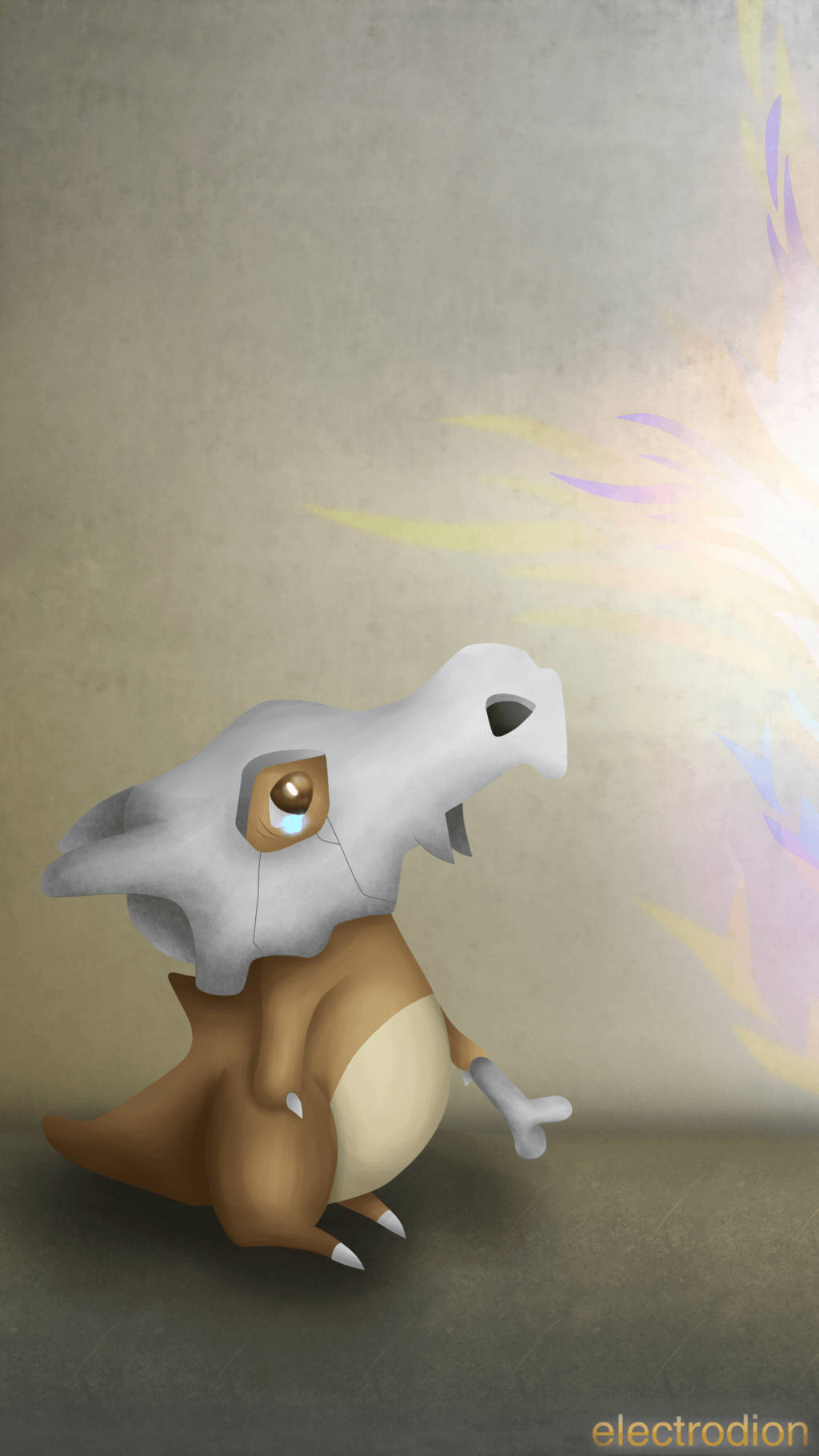Cubone, skull head, glowing eye, HD Phone Wallpaper