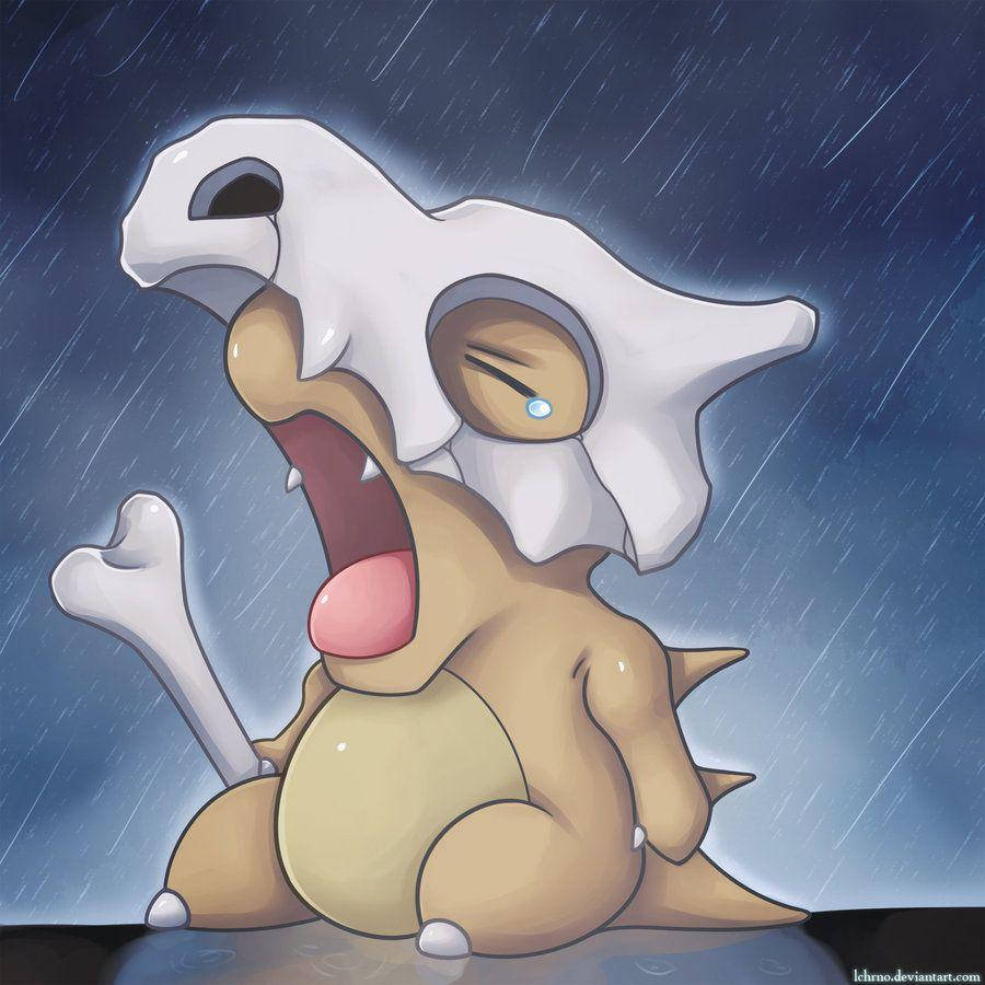 Cubone, rain, bone head, SD Desktop Wallpaper
