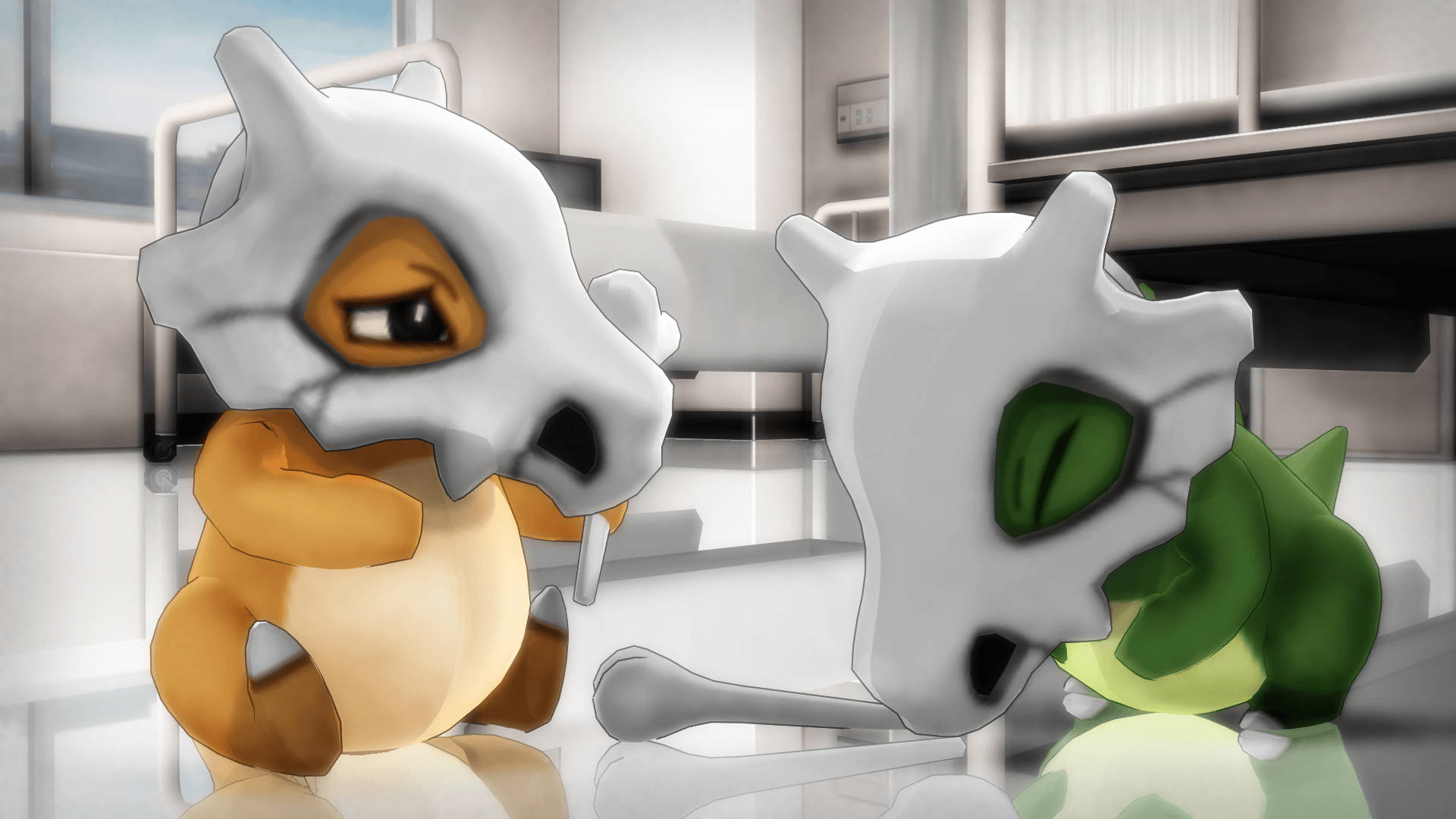 Cubone, shiny Cubone, skull mask, Full HD Desktop Wallpaper