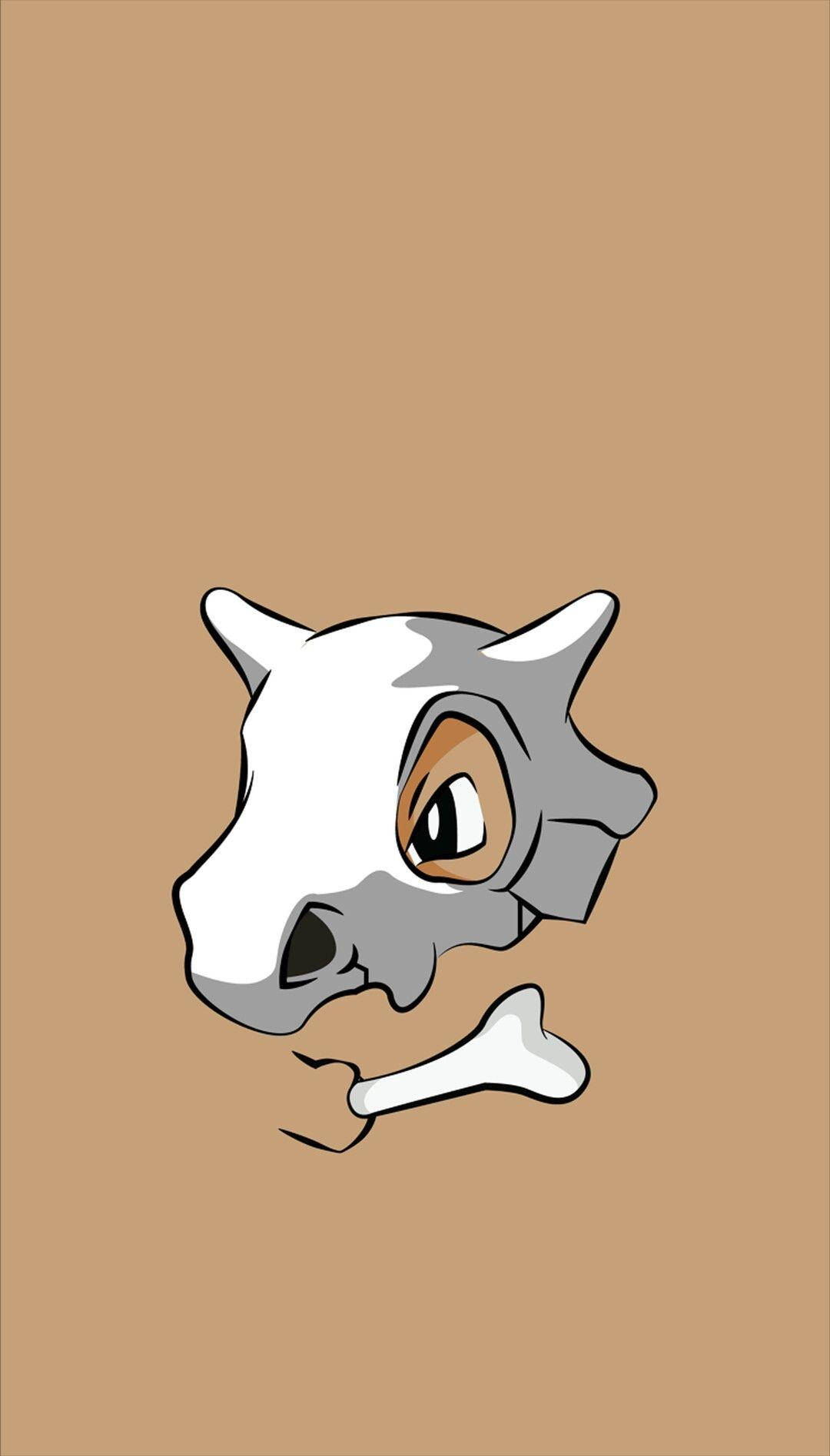 Cubone, bone, cartoon skull, HD Phone Wallpaper