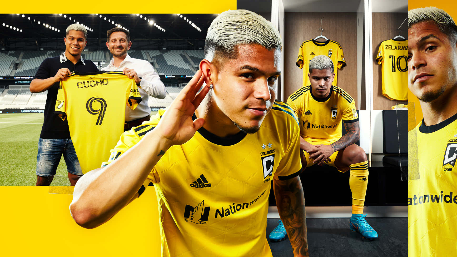Cucho Hernandez, number 9 jersey, bright yellow jersey, Full HD Desktop Wallpaper