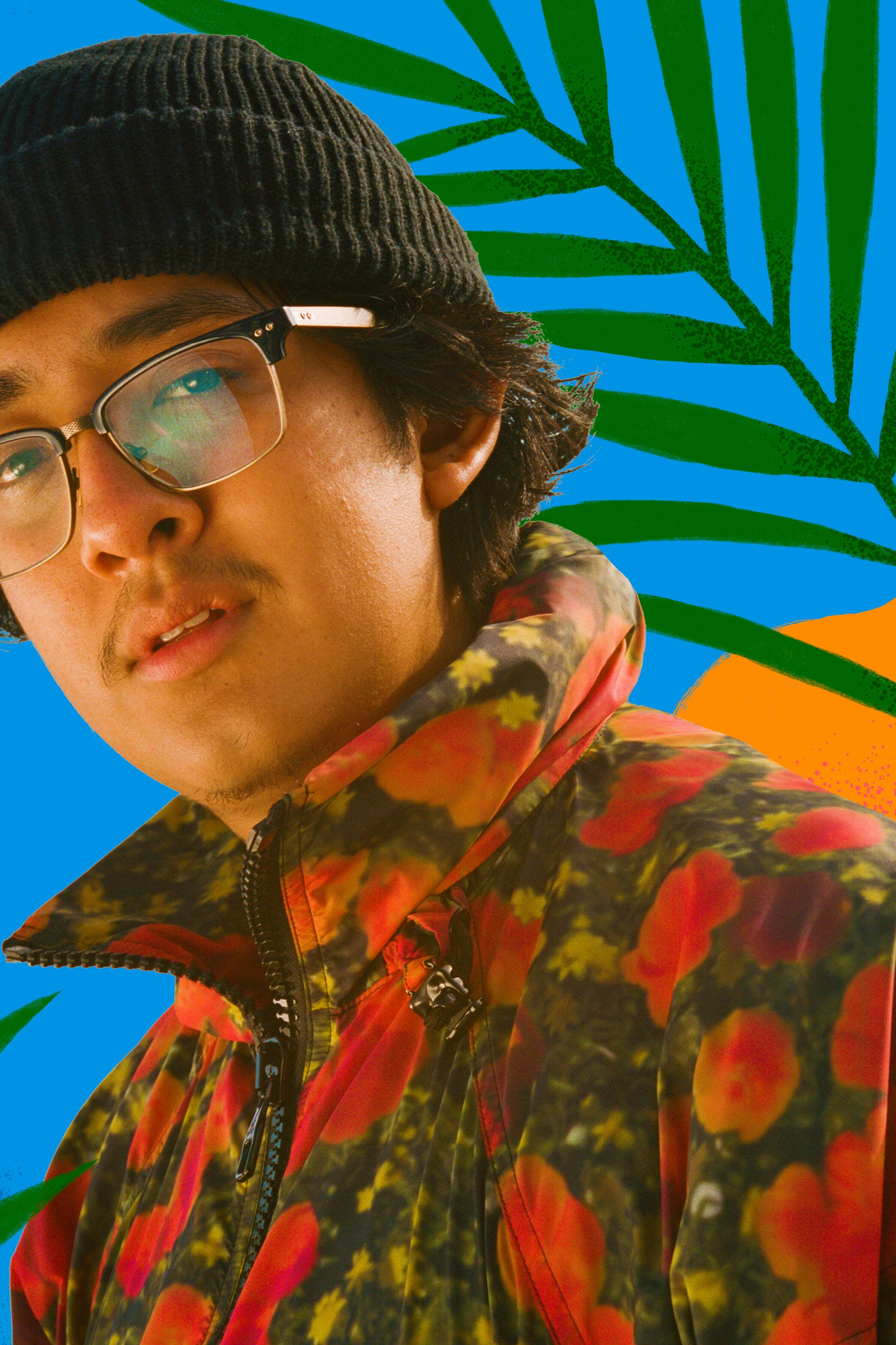 Cuco, floral jacket, black beanie, 2K Phone Wallpaper