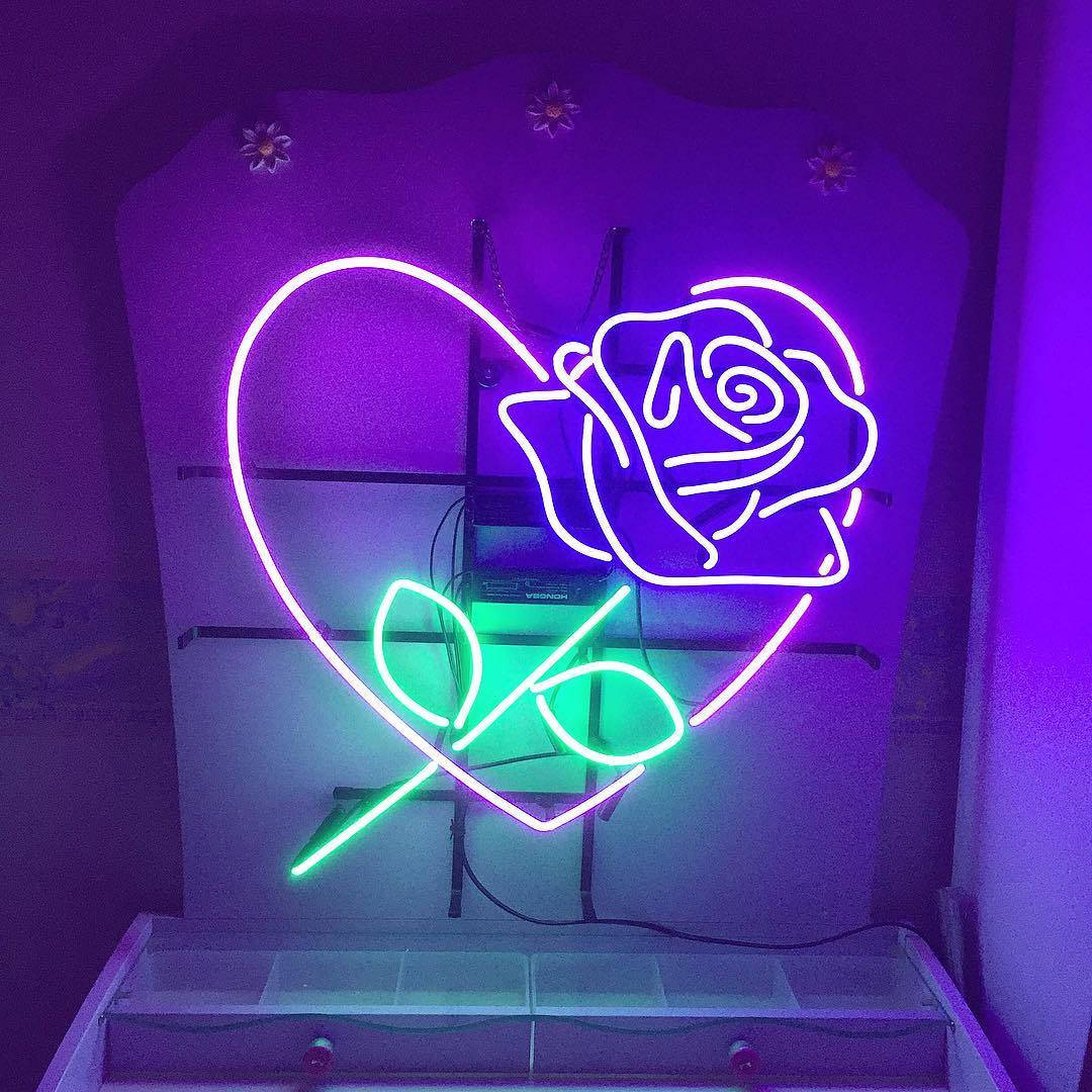 Cuco, neon sign, heart, SD Desktop Wallpaper