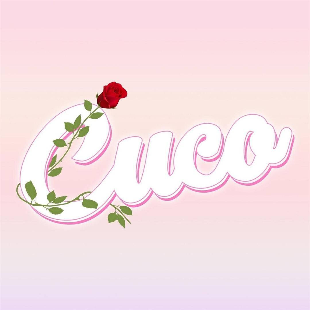 Cuco, white cursive, red rose, SD Desktop Wallpaper