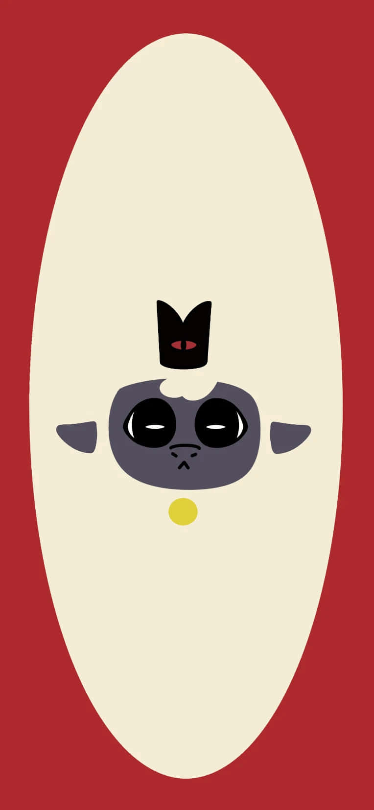 Cult Of The Lamb, black crown, yellow bell, HD Phone Wallpaper