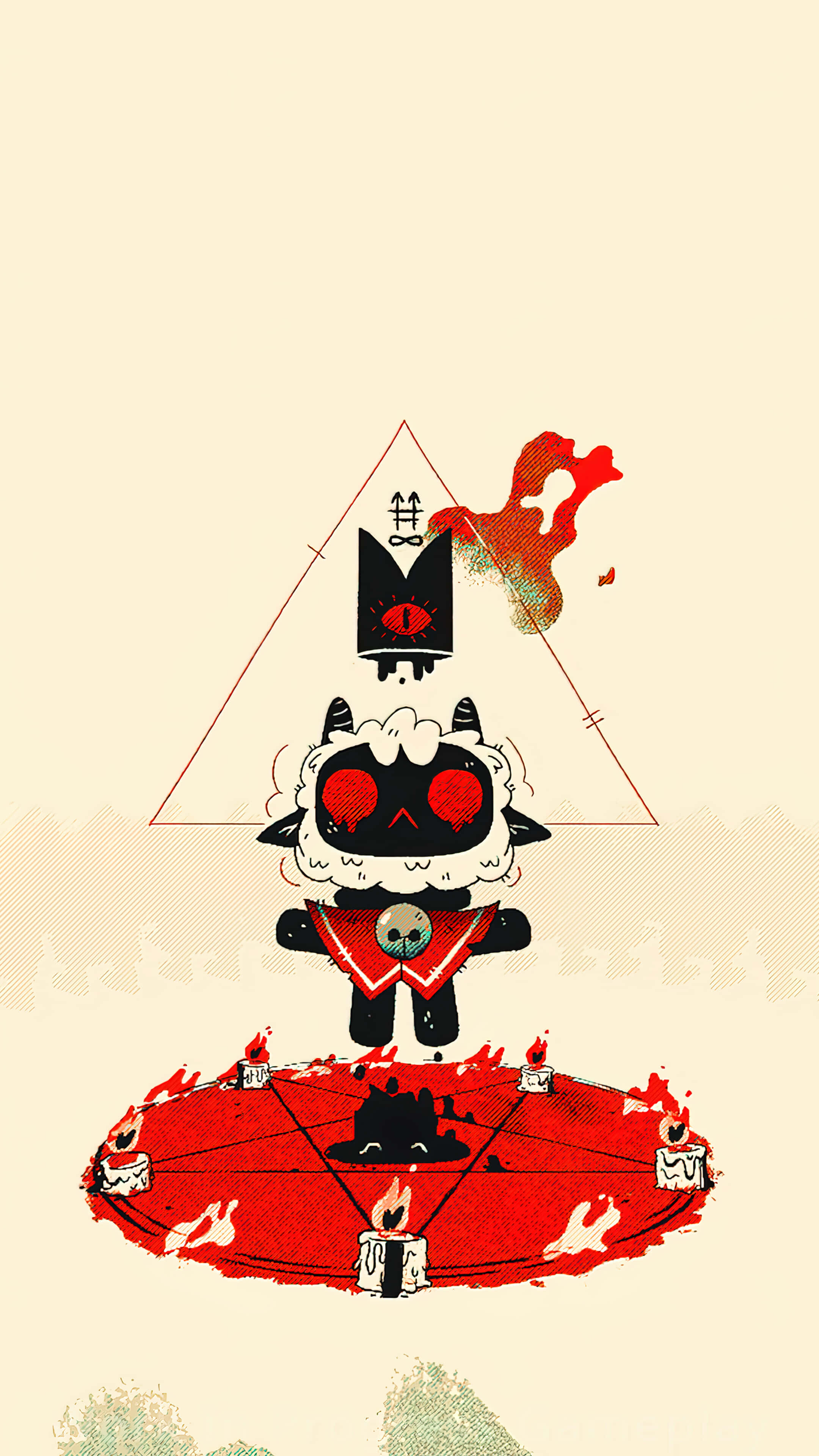 Cult Of The Lamb, altar ritual, black sheep, 4K Phone Wallpaper