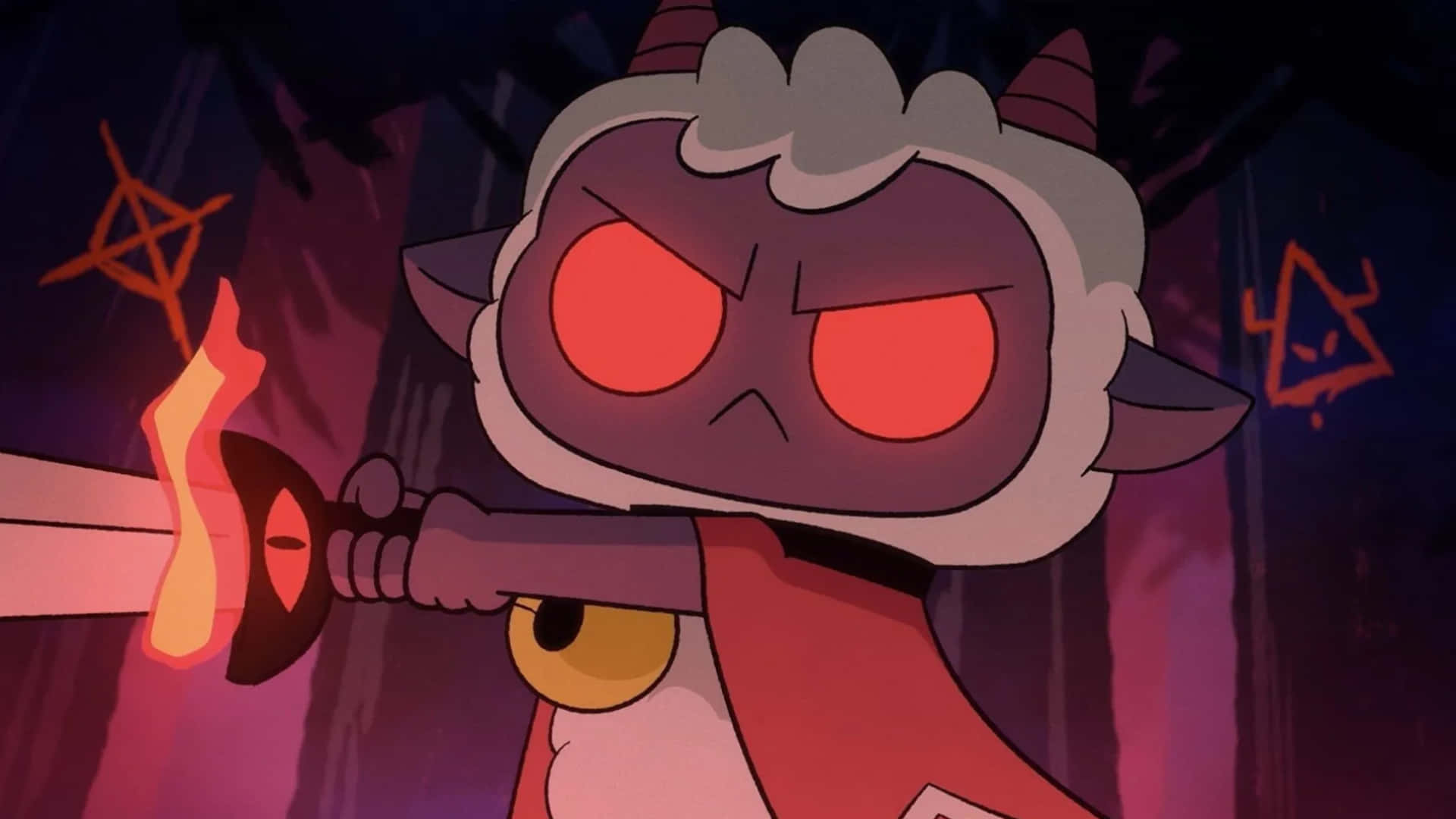 Cult Of The Lamb, angry character, sword, Full HD Desktop Wallpaper