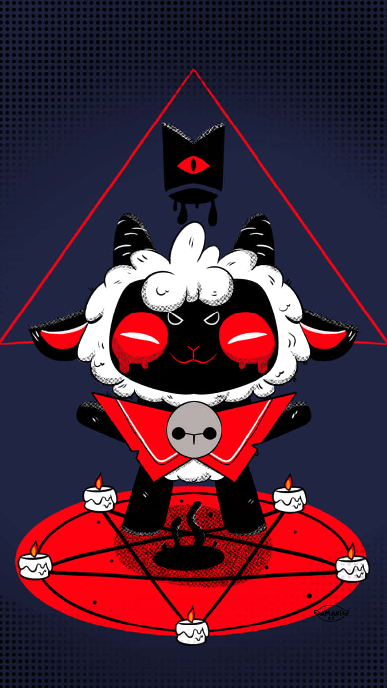 Cult Of The Lamb, red eyes, horns, HD Phone Wallpaper