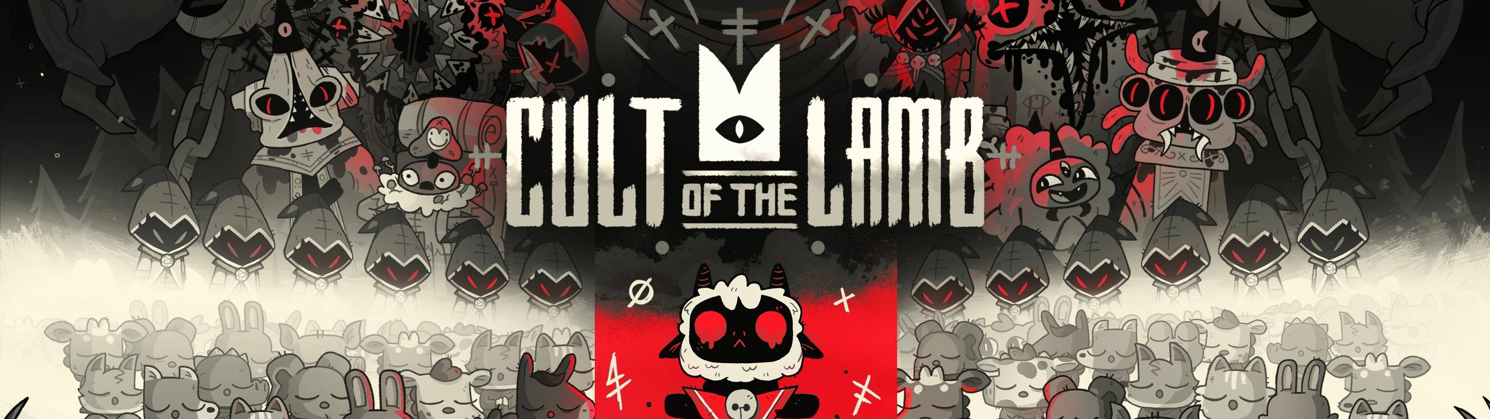 Cult Of The Lamb, lamb, red eyes, 5K Desktop Wallpaper