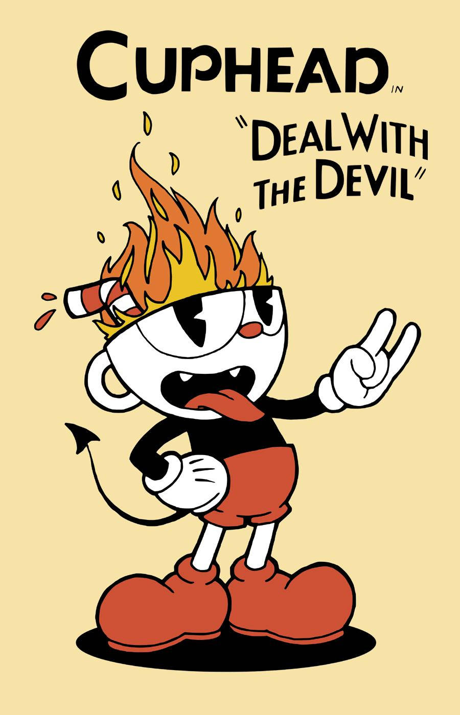Cuphead, devil form, flames on his head, HD Phone Wallpaper